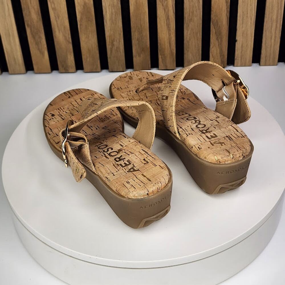 NEW - Aerosoles Izola Women’s Wedge Sandals Comfort Slide Shoes Size 6 - Picture 3 of 5